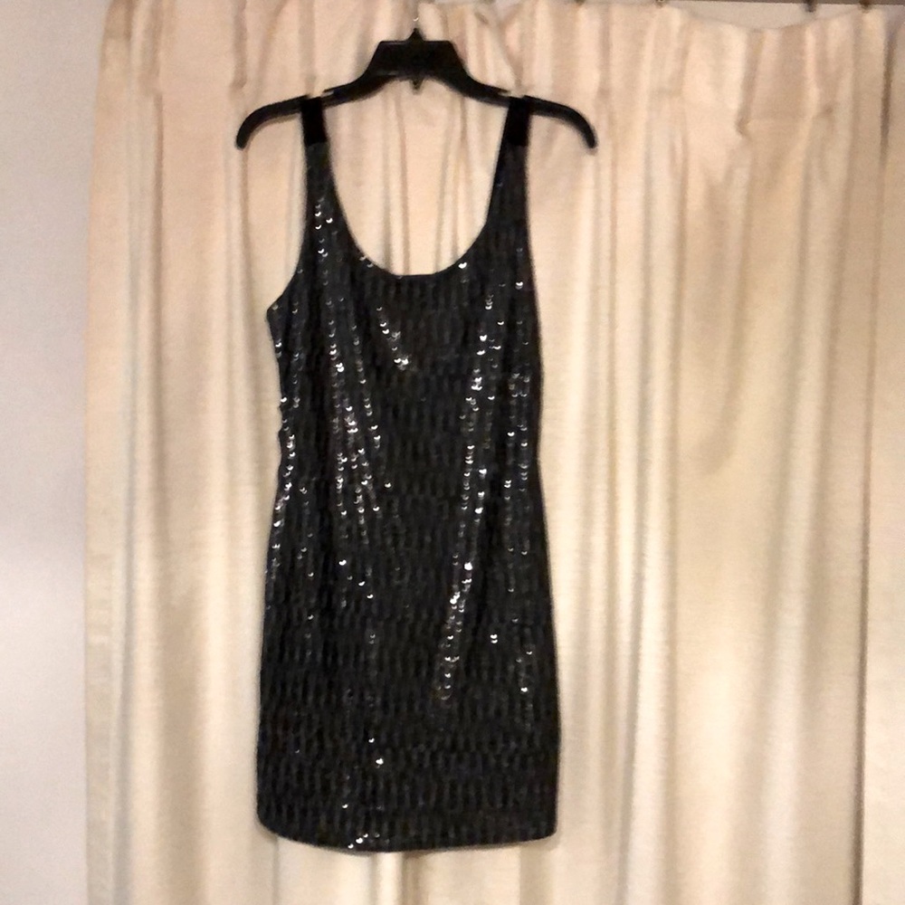 Black sequin mini dress